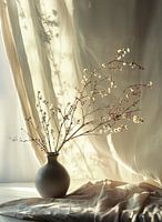 Beige vase with branches