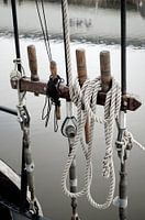 Details eines alten Tjalkbootes