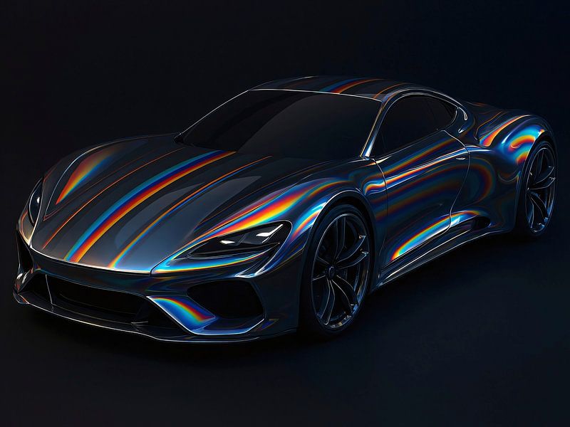 Prismatic iridescent super sports car by A.D. Digital ART