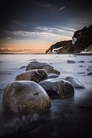 Falaises de craie d'humeur du soir