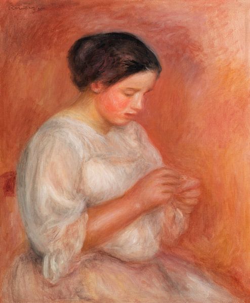 Sewing woman, Renoir (1908) by Atelier Liesjes