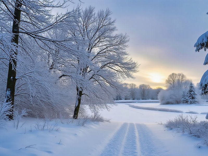 Paysage d'hiver sur la Veluwe - photographie de paysage 5 par The Photo Artist