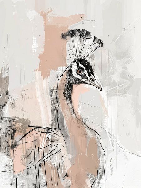 Paon dans les tons pastel par Your unique art