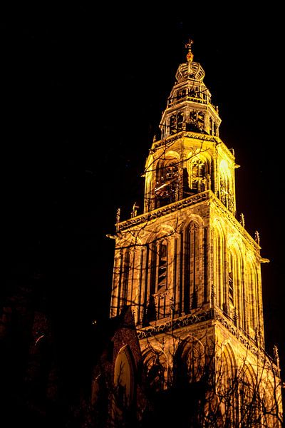 Tour Martini à Groningen la nuit par Patricia Hofmeester