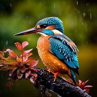 Kingfisher dark background close-up