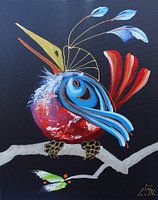 Vogel schaut nach links Acryl