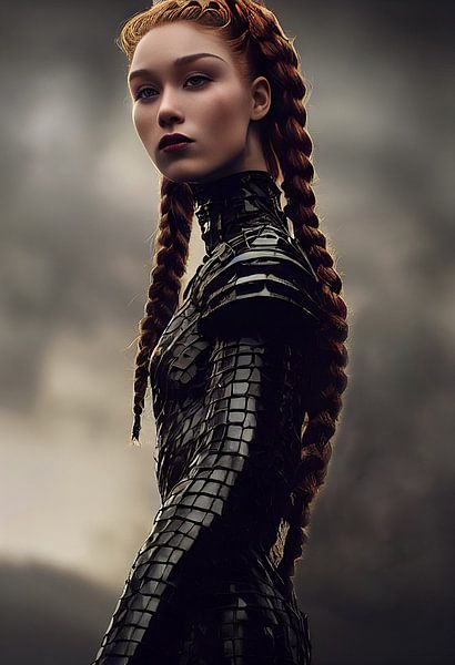 Epic female knight by Peter Nackaerts