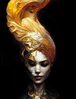 Faded...Frau in Gold digitale Kunst in Photoshop gemacht