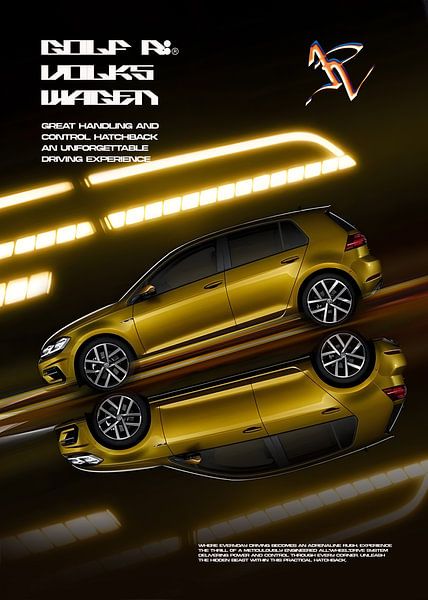 Volkswagen Golf R Poster by Ali Firdaus