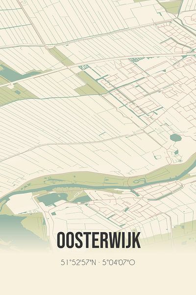Alte Karte von Oosterwijk (Utrecht) von Ortsdrucke