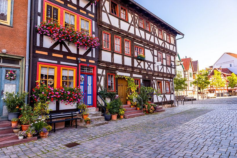 Promenade de fin d'été dans la ville romantique à colombages de Schmalkalden - Thuringe par Oliver Hlavaty