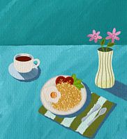 Fried Rice with a cup of coffee