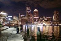 Boston City Skyline Night