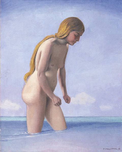 Félix Vallotton - Blonde Badende, durchs Wasser gehend von Peter Balan