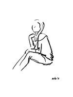 Dessin à l'encre femme assise