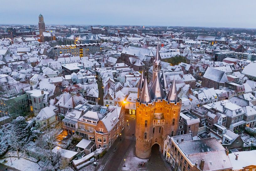 Zwolle Sassenpoort old city gate during a cold winter morning by Sjoerd van der Wal Photography