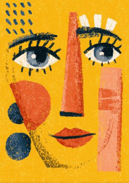 Retro face illustration pastel by Niklas Maximilian