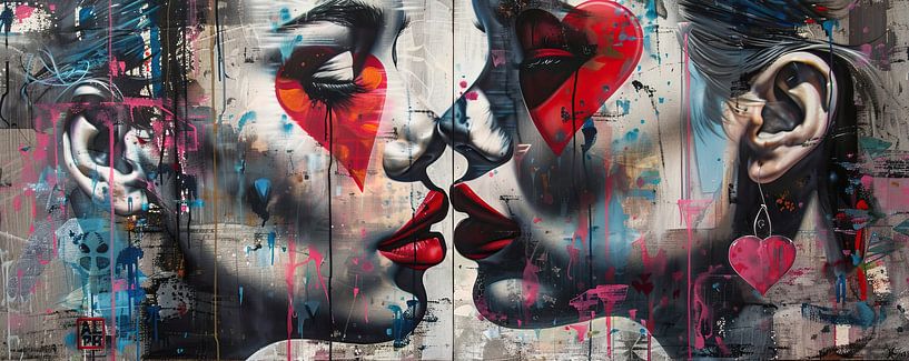 Kiss par Peinture Abstraite
