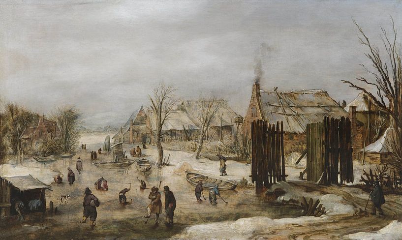 Dorf im Winter, Jan van de Velde der Jüngere von Meisterhafte Meister