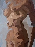 Malen, Frau, Körper, Poise.