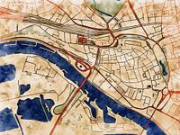 Carte de Arnhem centrum avec le style 'Serene Summer'