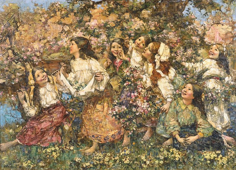 Eine Frühlingszeit-Rondeley, Edward Atkinson Hornel von All the Masters