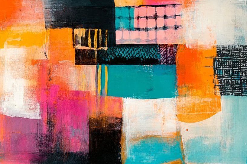 Colourful abstraction in canvas form by Poster Art Shop