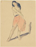 Danseuse en jupe rouge, n° 2, vers 1912, Robert Henri