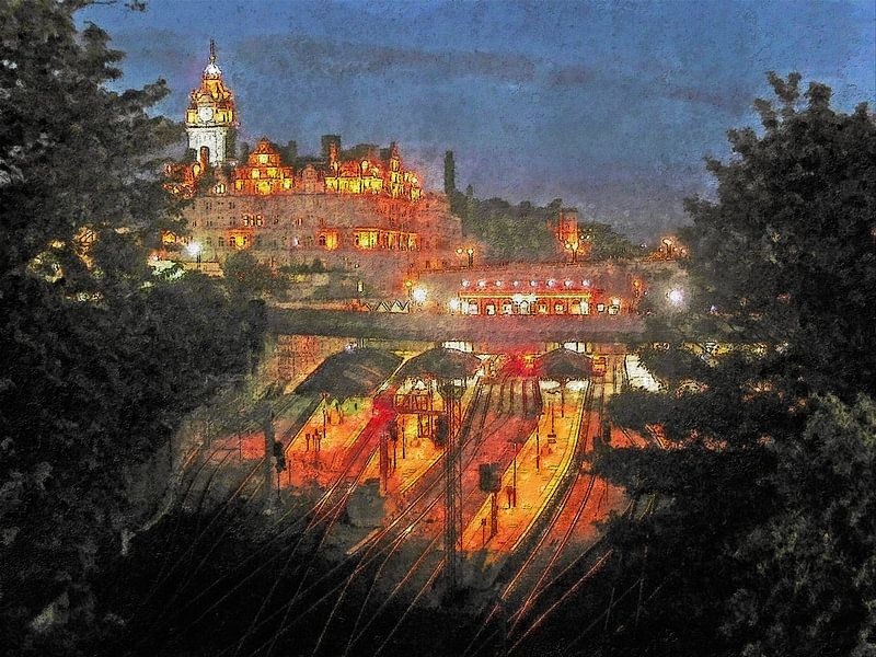 Edinburgh by night by Frans Blok - photos, art and other wall decoration