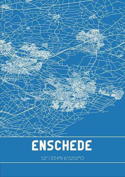 Blaupause | Karte | Enschede (Overijssel) von Ortsdrucke