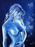 Bluerotik - Frauenakt in Blau