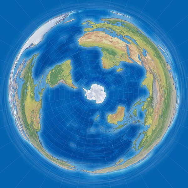 Weltkarte, Pinguinprojection von Frans Blok - Fotos, Kunst und weitere Wanddekoration