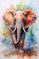 Elephant in watercolour