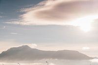 Abstrakter Sonnenaufgang in Frankreich Kunstdruck