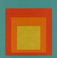 Josef Albers - Hommage au carré, vert, rouge, jaune, orange, haute résolution