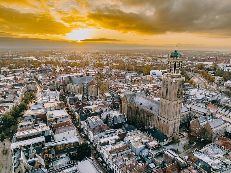 Zwolle Peperbus church tower during a cold winter sunrise by Sjoerd van der Wal Photography