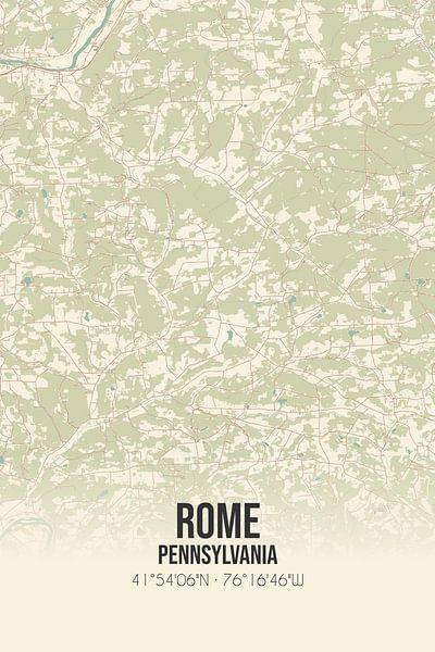 Vintage map of Rome (Pennsylvania), USA. by Prints of Place