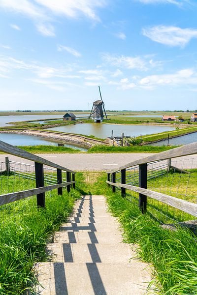 Windmill het noorden est un moulin à Texel par Marcel Derweduwen