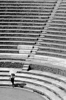 Trappen in Pompeii zwart/wit fotografie