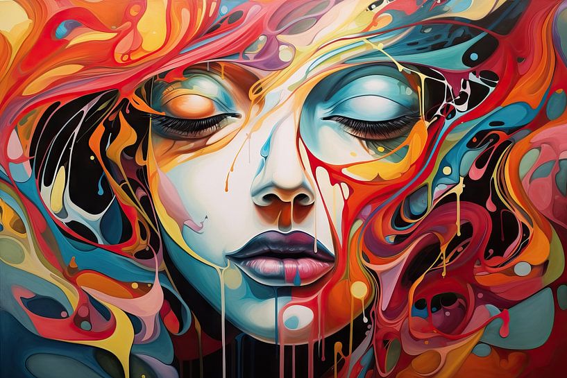 Portrait féminin abstrait par Art Bizarre