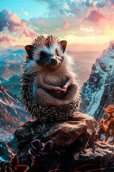 Yoga angel on mountaintop by Art & Soul Creations