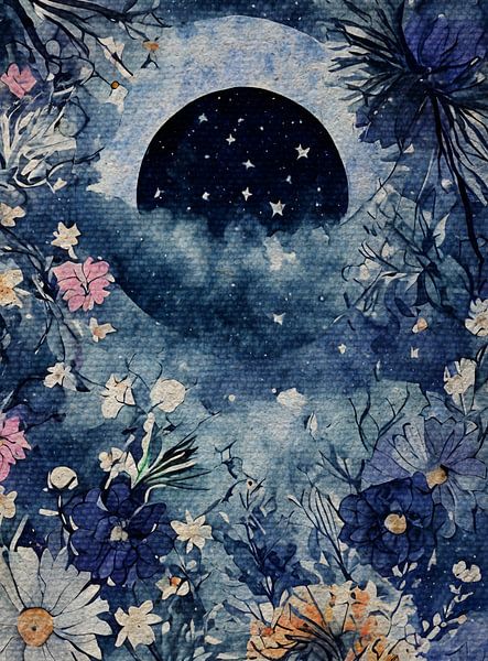 Boho Moon with garland No.04 |The Bohemian Vintage Collection by MadameRuiz