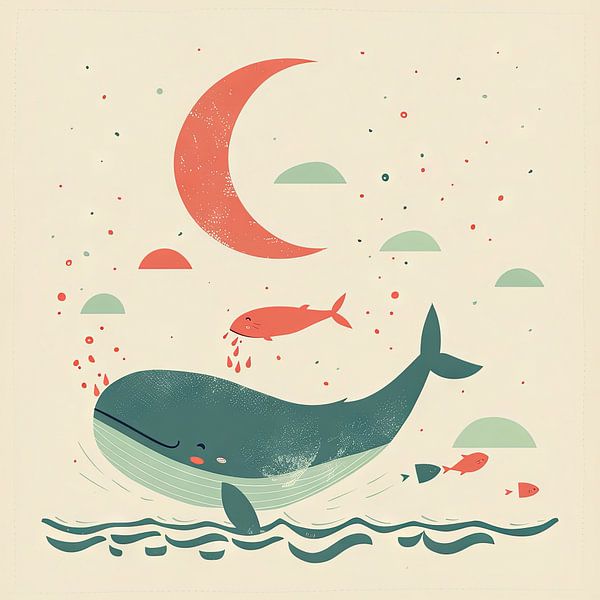 Träumender Wal von Poster Art Shop
