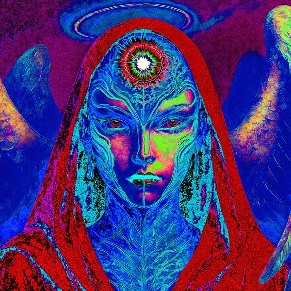 Himmlischer Seraph des strahlenden Lichts - Farbige Illustration von A.D. Digital ART