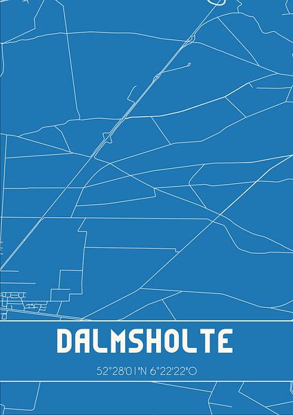 Blaupause | Karte | Dalmsholte (Overijssel) von Ortsdrucke
