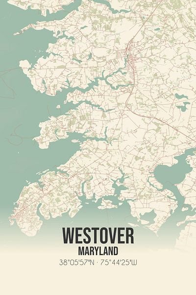 Carte ancienne de Westover (Maryland), USA. par Affiches de lieux