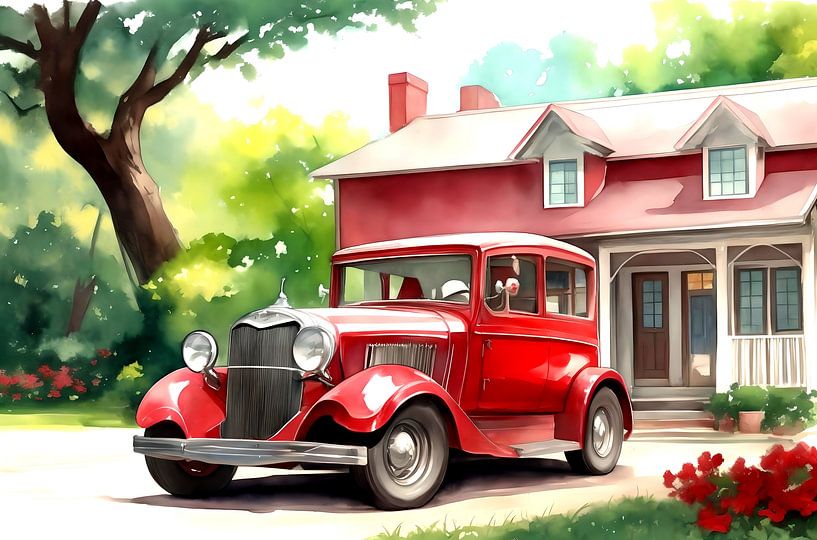 Roter Oldtimer der 1930er Jahre II von DeVerviersBelgium