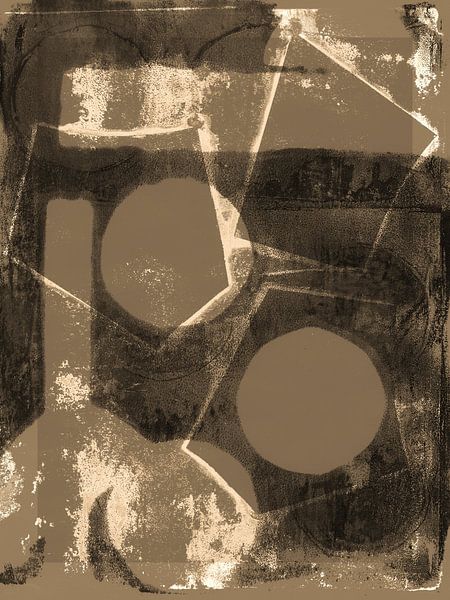 Abstrakte Formen in Braun und Beige von Abstrakte minimalistische Kunst