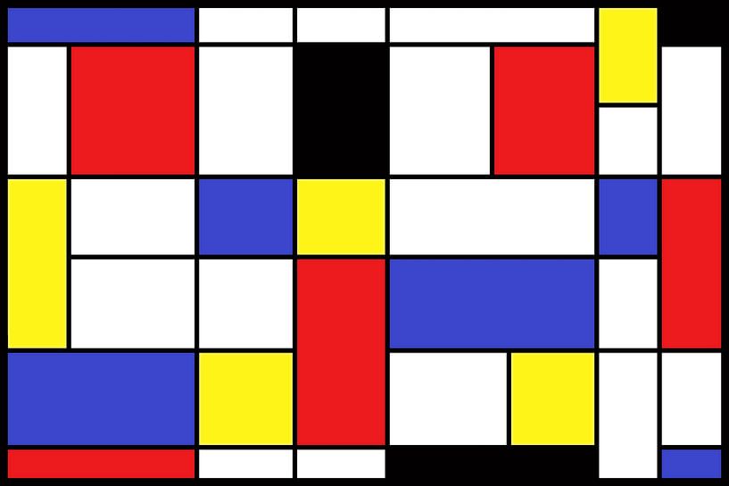 Komposition im Stil von Piet Mondriaan von W J Kok