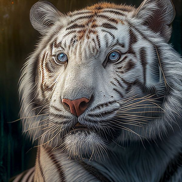 Portrait eines Weißen Tiger Illustration von Animaflora PicsStock